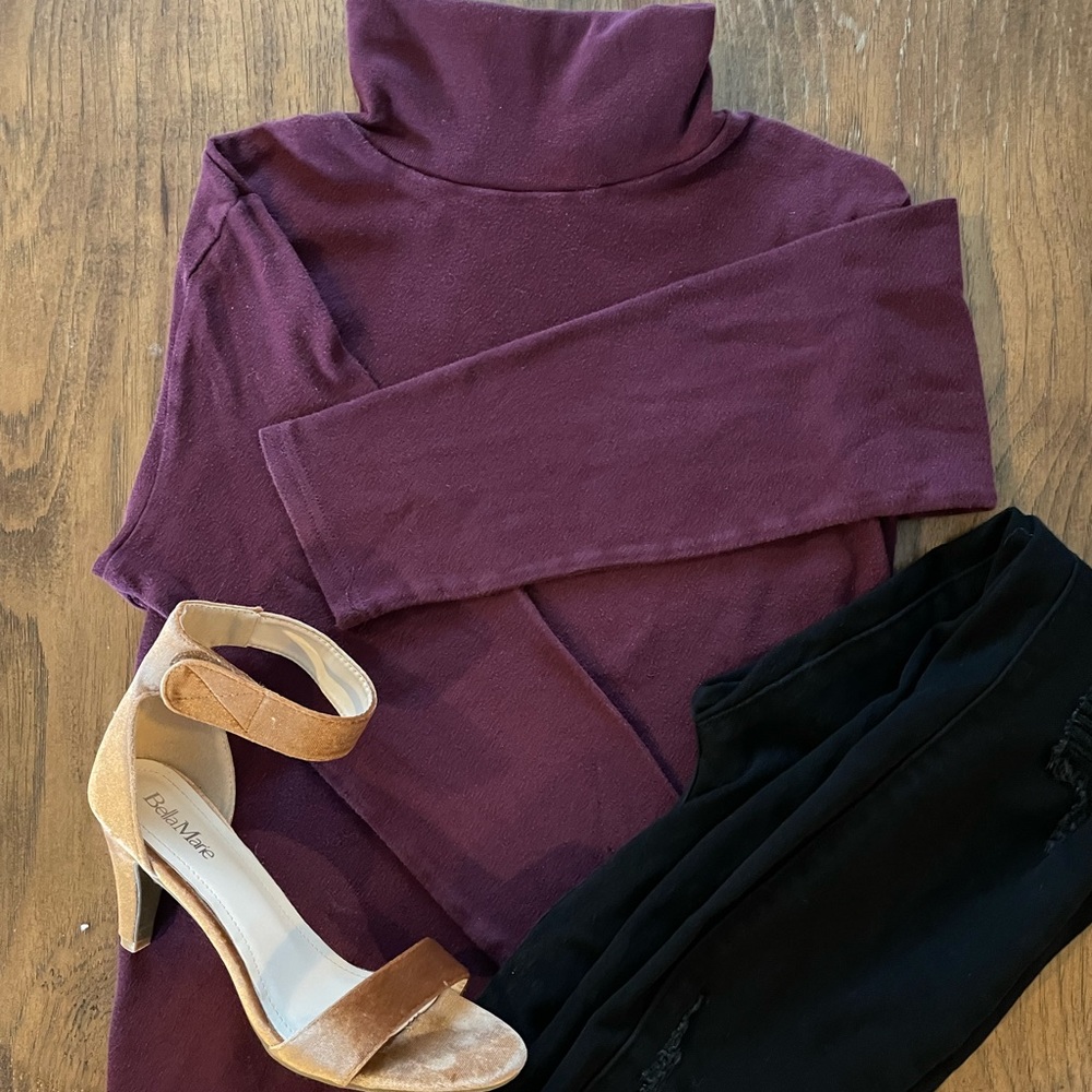 Burgundy turtle neck